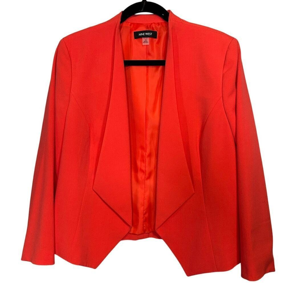 Nine West/Kasper 3 Piece Suit Set Blazer Top Skirt Coral Taupe Black White NEW - Picture 10 of 16